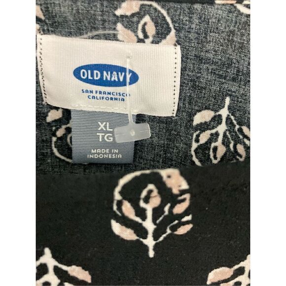 Old Navy XL Black Patterned Tunic Dress Shift A Line Long Sleeve Rayon - Picture 7 of 7
